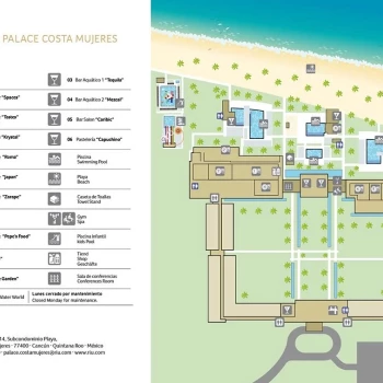 Resort map of Riu Palace Costa Mujeres