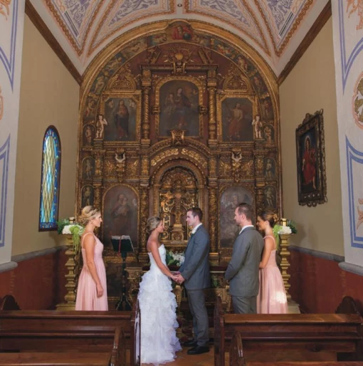 Couple on the chapel at Riu Palace mexico