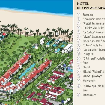 Resort map of Riu Palace Mexico