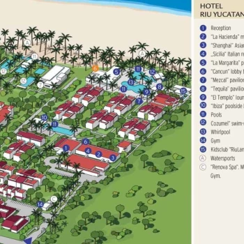 Resort map of Riu Yucatan