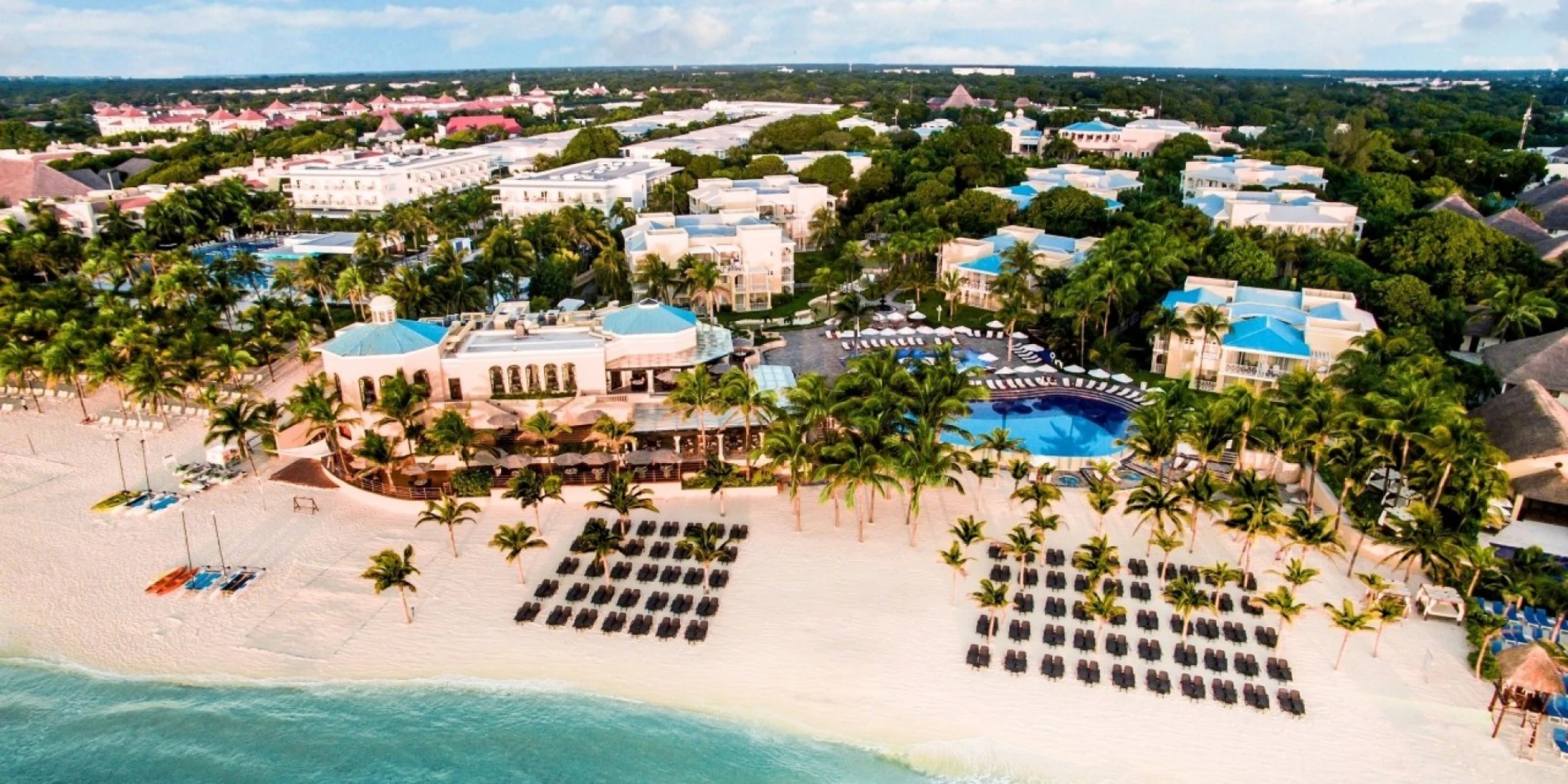 Royal Hideaway Playacar resort and beach aerial view