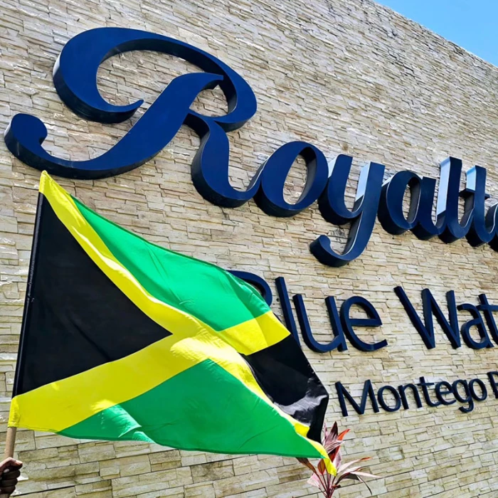 Royalton Blue Waters Montego Bay Logo at Lobby.