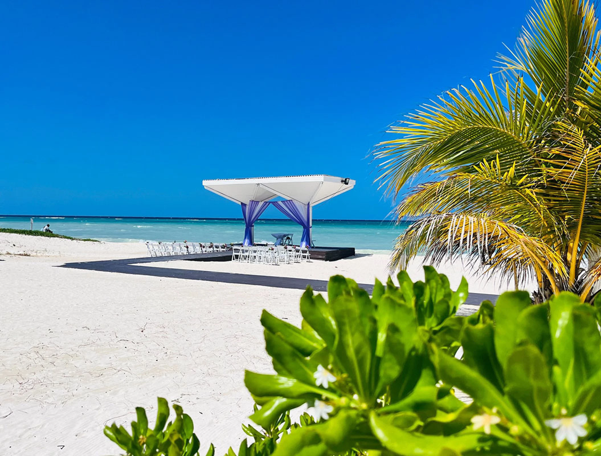 Beach Gazebo Wedding Venue at Royalton Blue Waters.