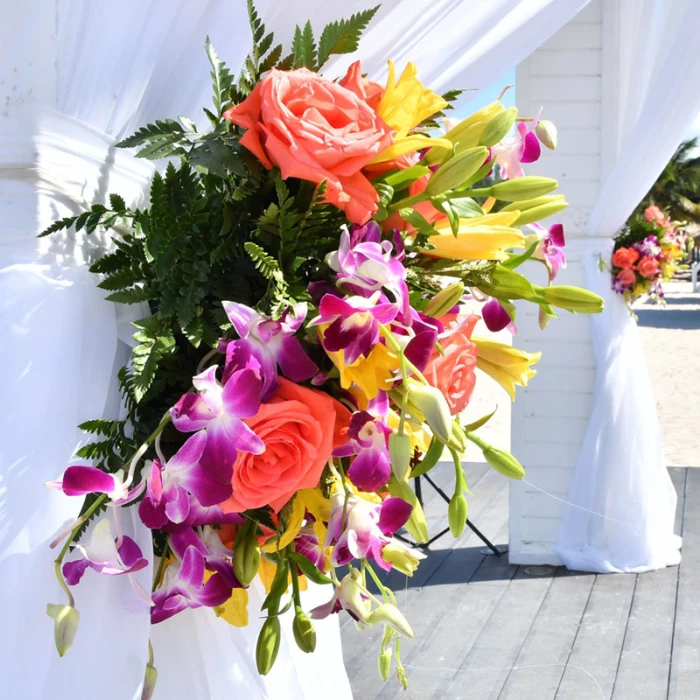 Destination Wedding setup at Beach Gazebo in Royalton Blue Waters.