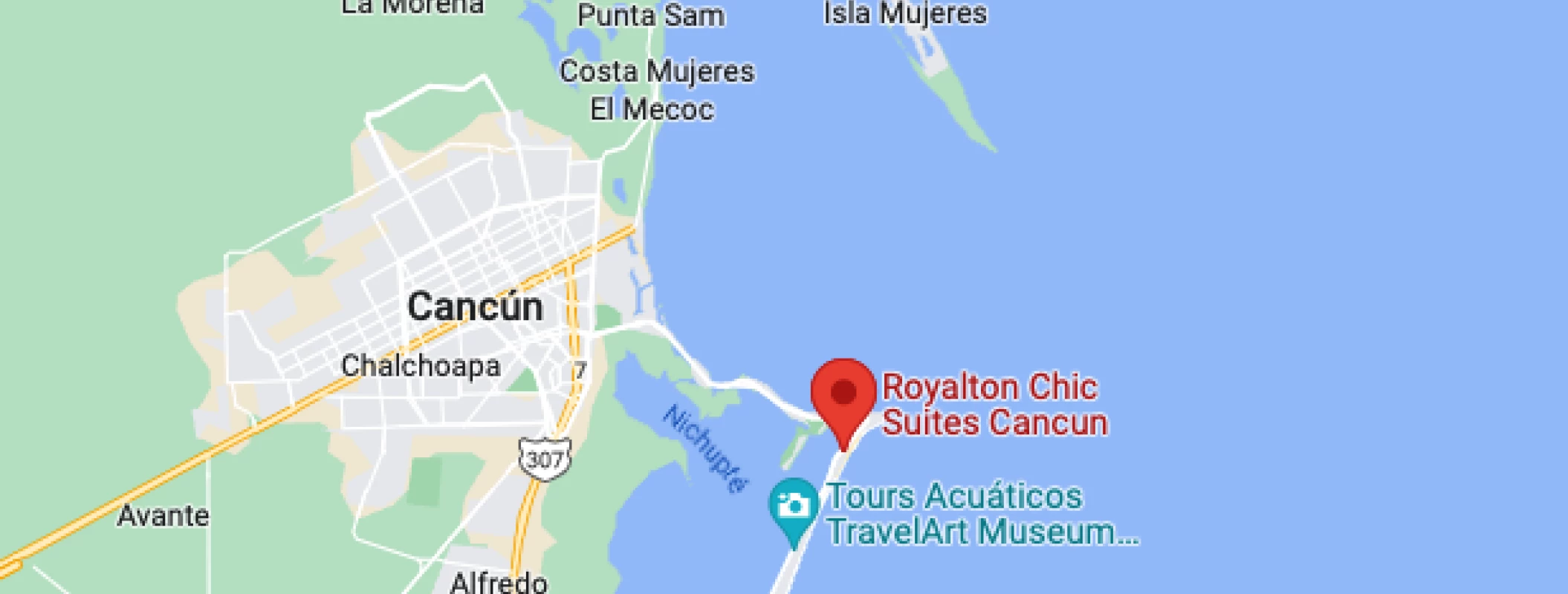 Google maps of Royalton Chic cancun