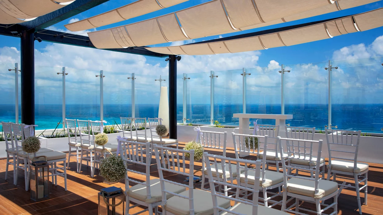 Sky terrace wedding venue at Royalton Chic Cancun