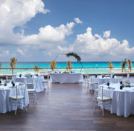 Sunrise terrace wedding venue at Royalton Chic Cancun