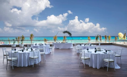 Sunrise terrace wedding venue at Royalton Chic Cancun
