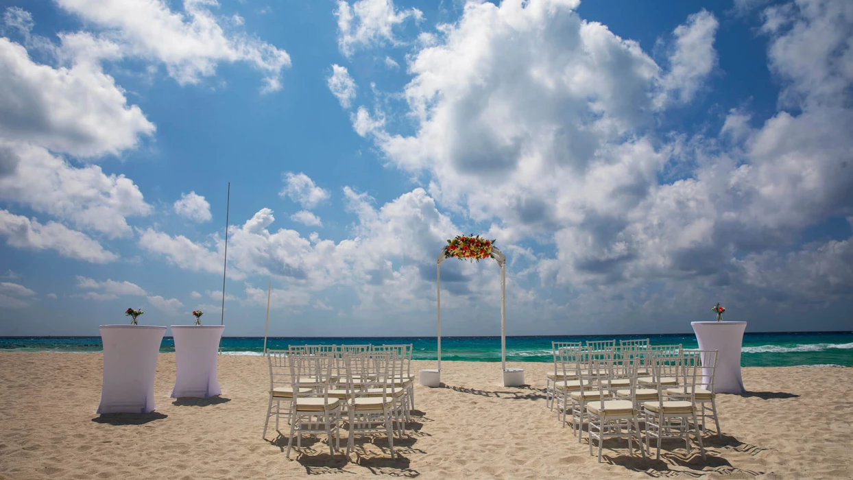 Beach wedding venue at Royalton Chic Cancun