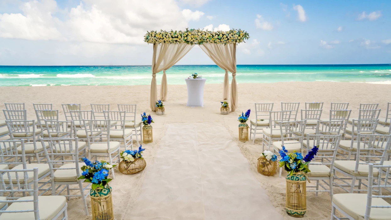 Beach wedding venue at Royalton Chic Cancun