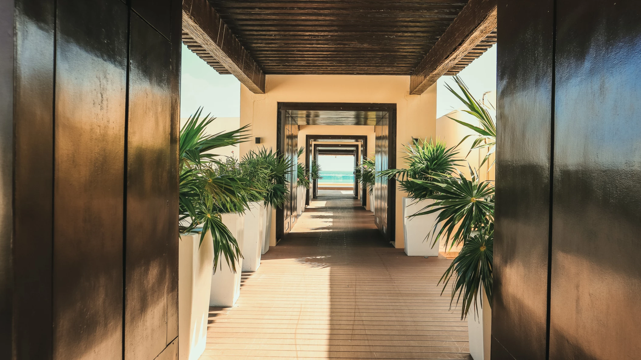 Royalton Riviera Cancun sky deck wedding venue hallway
