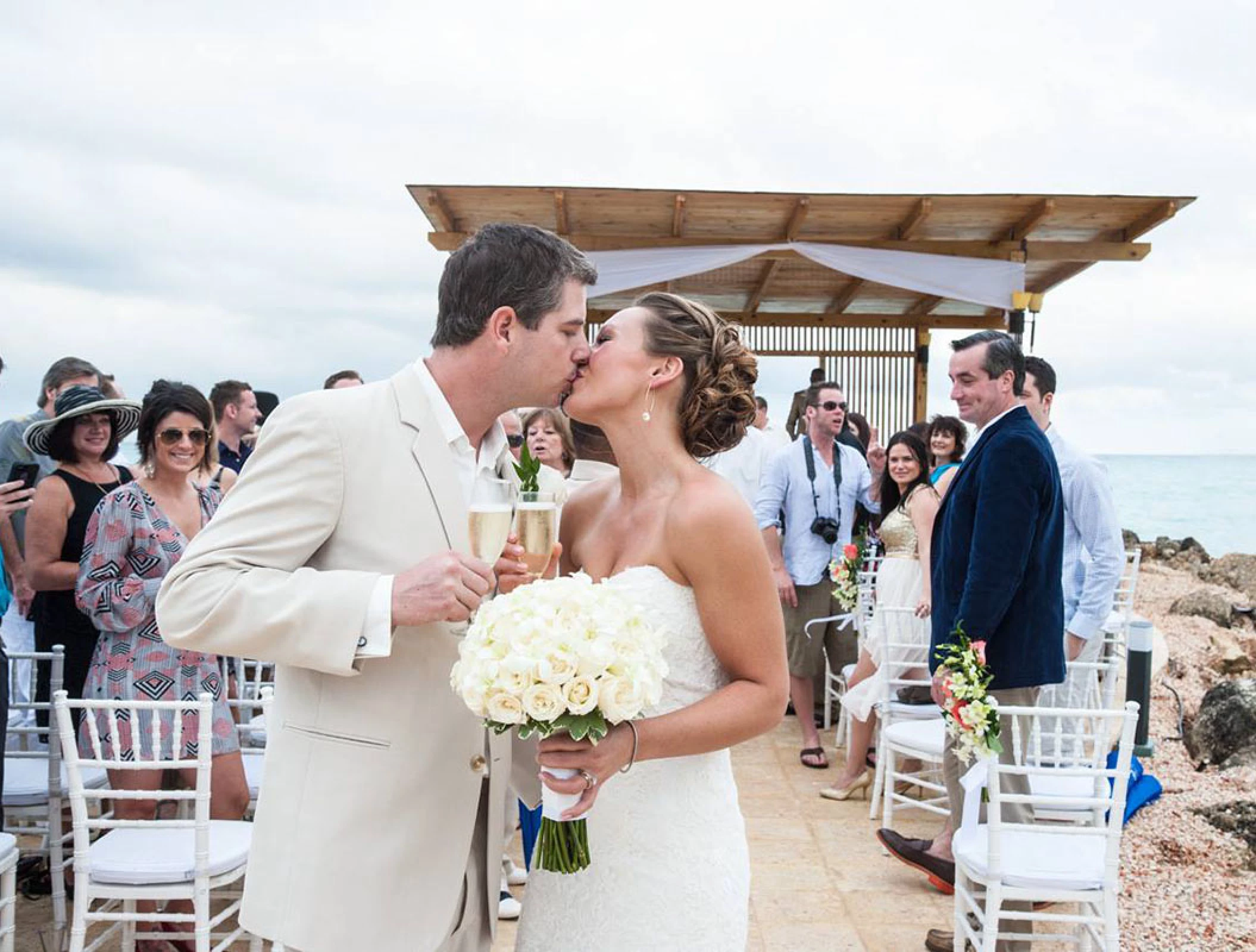 Destination Wedding in Ocean Gazebo Wedding Venue at Royalton Blue Waters.