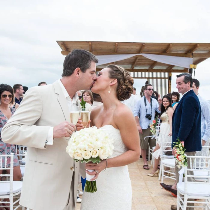 Destination Wedding in Ocean Gazebo Wedding Venue at Royalton Blue Waters.