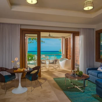 Master Suite Living room and balcony at Sandals Montego Bay