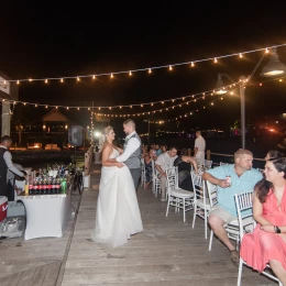 Dinner reception in the bridge at Sandals Ochi