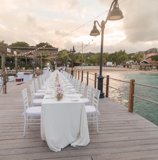 Dinner reception in the bridge at Sandals Ochi