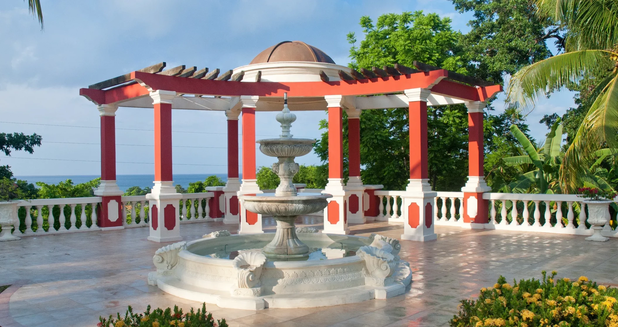 European wedding garden at Sandals Ochi