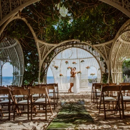 Sandos Caracol Eco Resort gazebo wedding venue near ocean