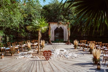 Sandos Caracol Eco Resort cenote wedding venue seating