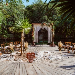 Sandos Caracol Eco Resort cenote wedding venue seating