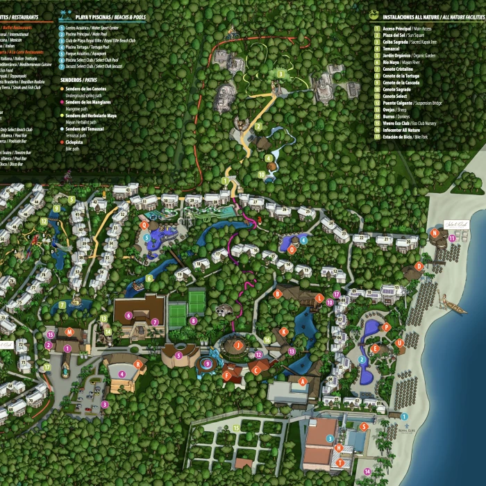 Resort map of Sandos Caracol Eco Resort