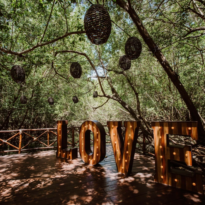 Mapache deck wedding venue at Sandos Caracol Eco Resort