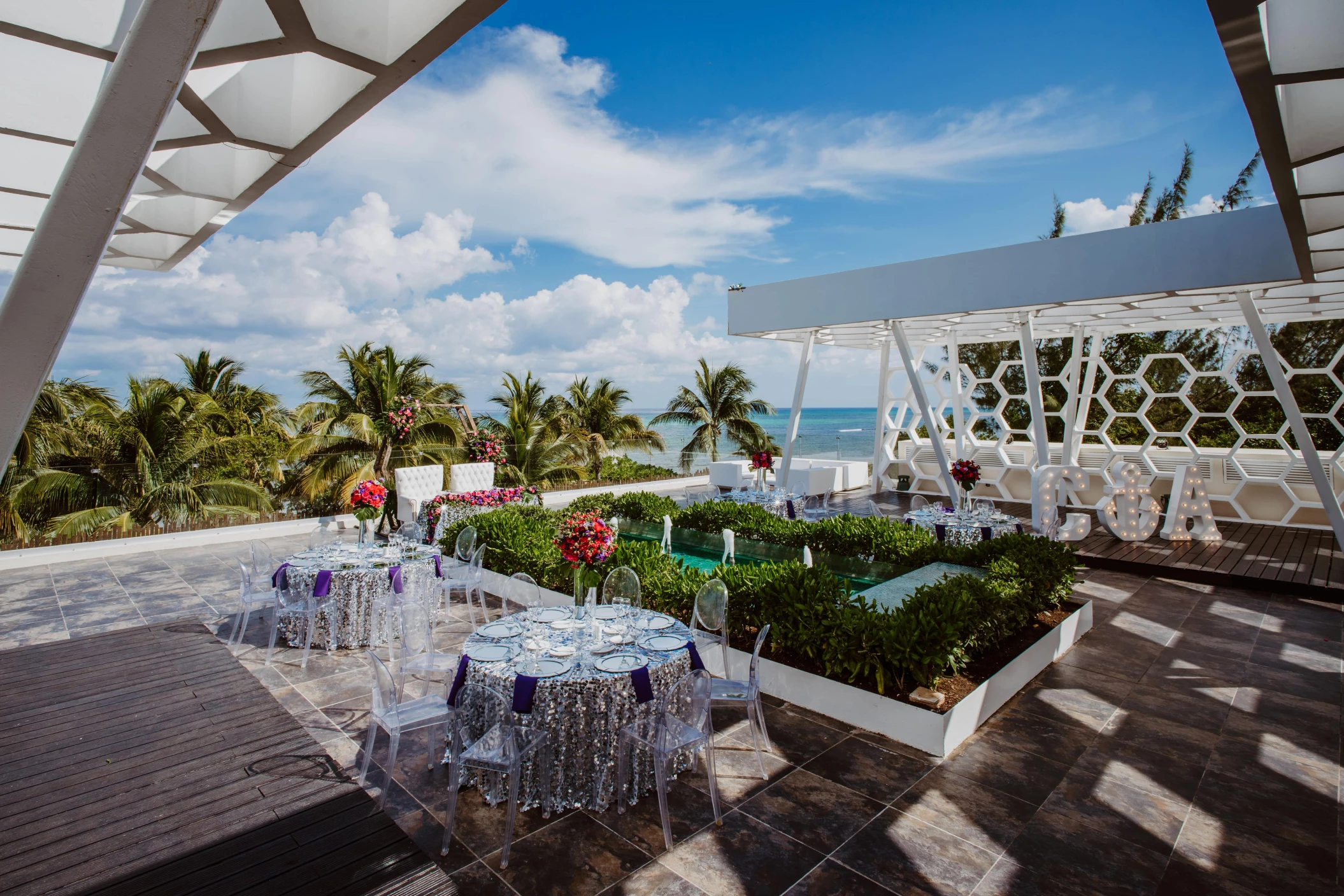 Sandos Caracol Eco Resort rooftop terrace weddings