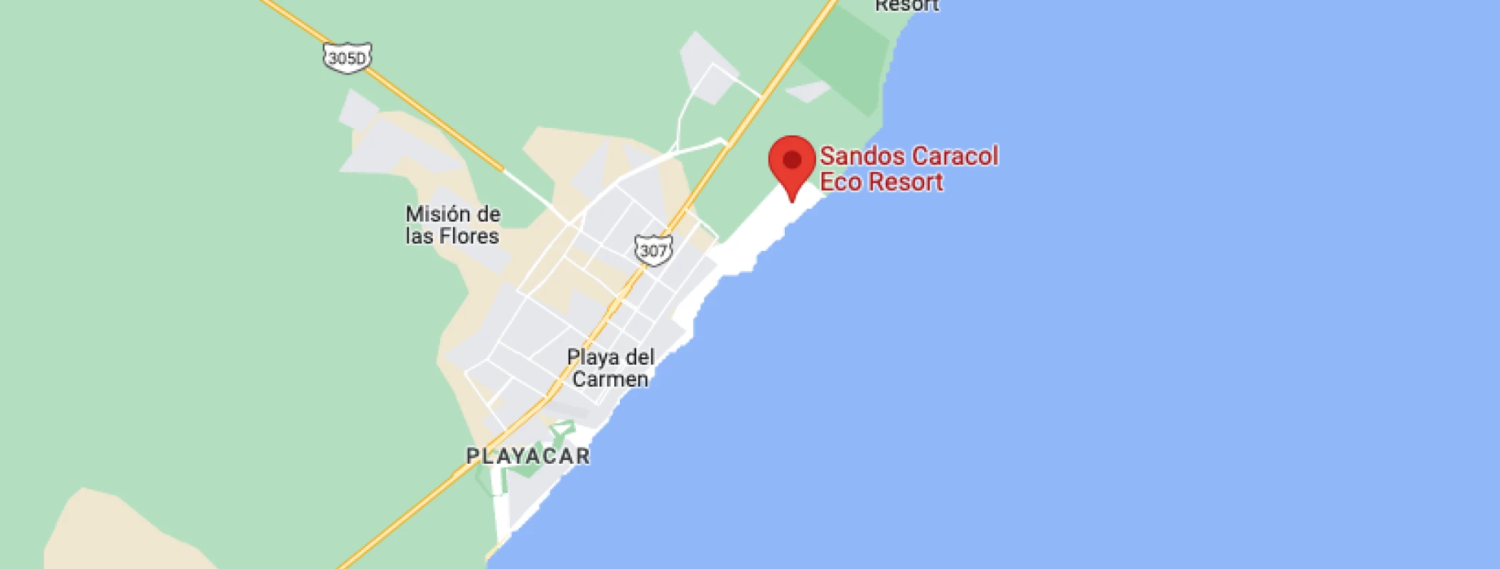 Google maps of Sandos Caracol