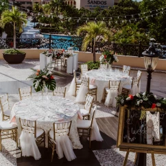 Sandos Playacar terrace wedding reception area