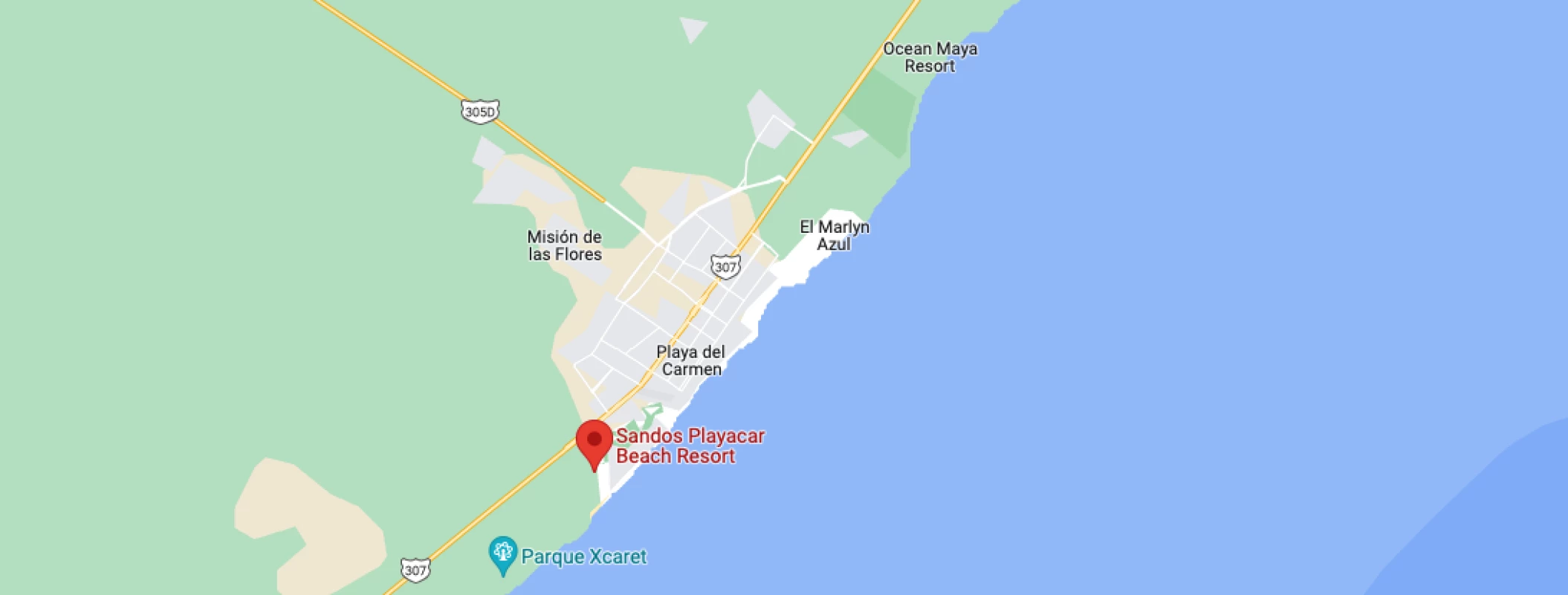 Google maps of Sandos Playacar