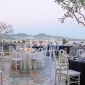 Dinner reception decor on mountaintop terrace at Sandos Finisterra Los Cabos