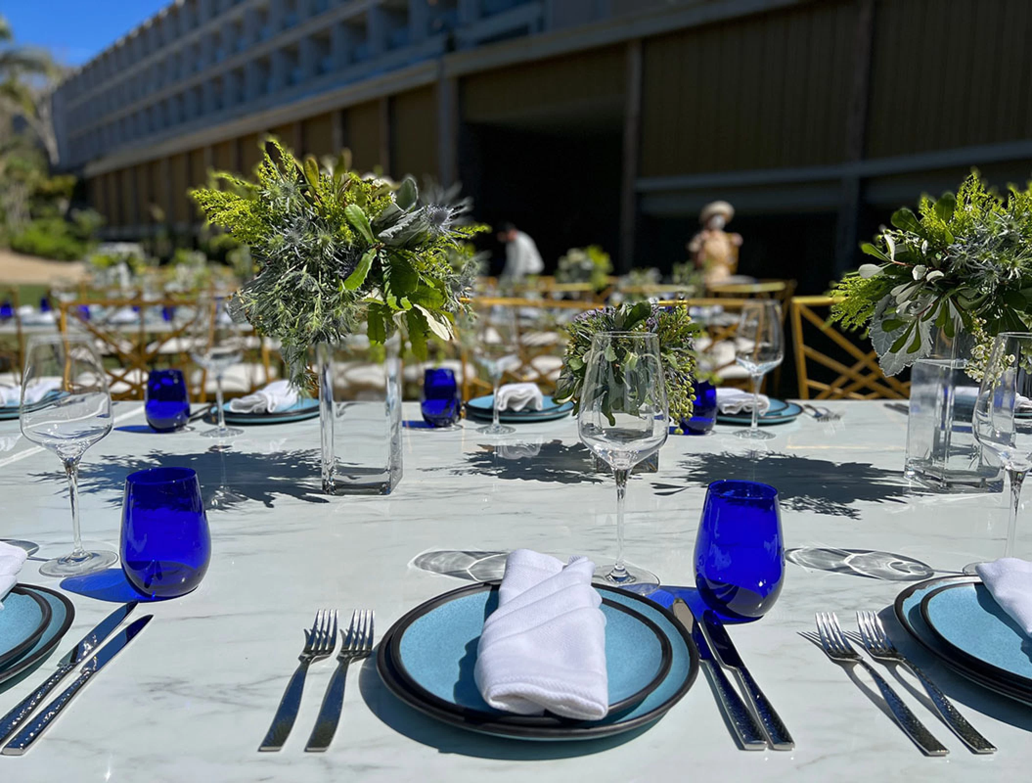 Wedding Setup detail in garden Bahia Mita at Secrets Bahia Mita Surf and Spa.