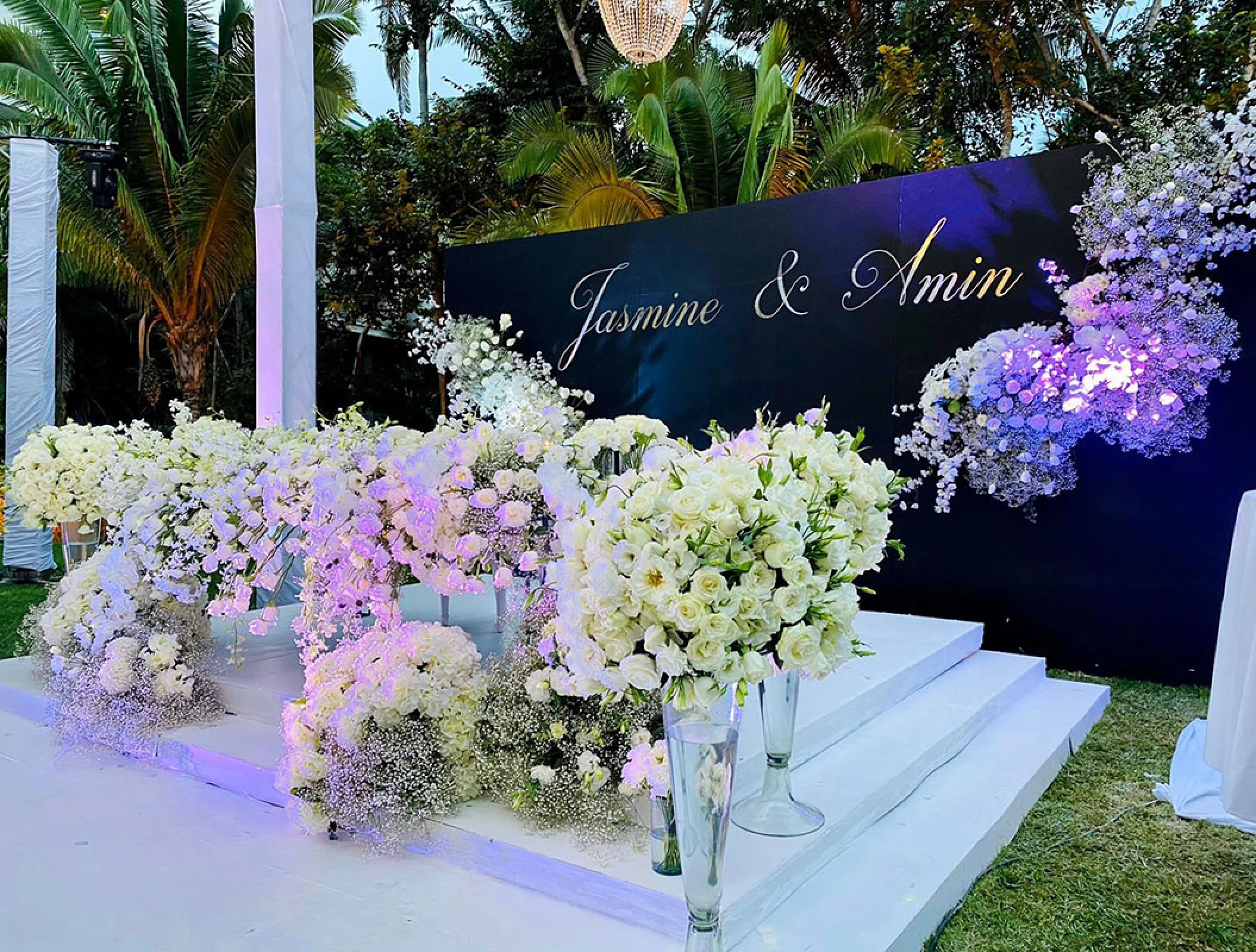 Wedding Setup in garden Bahia Mita at Secrets Bahia Mita Surf and Spa.