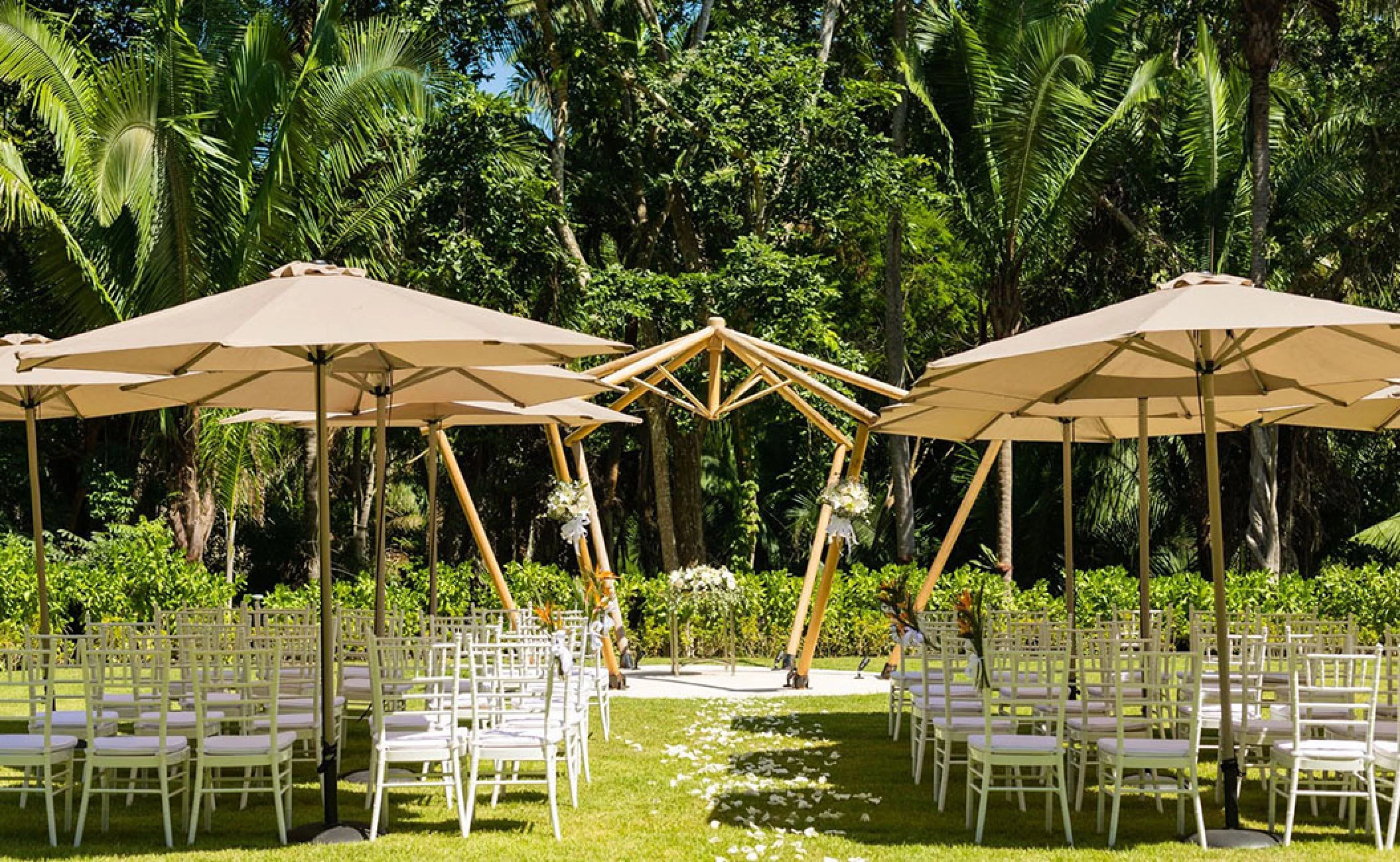 Ceremony on the garden Bahia Mita at Secrets Bahia Mita Surf and Spa.