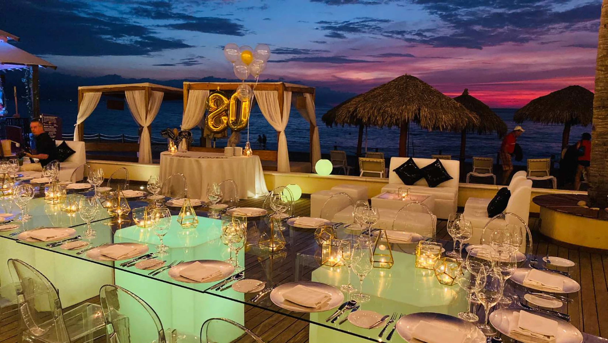 Dinner reception on the secrets deck at Secrets Vallarta Bay Puerto Vallarta