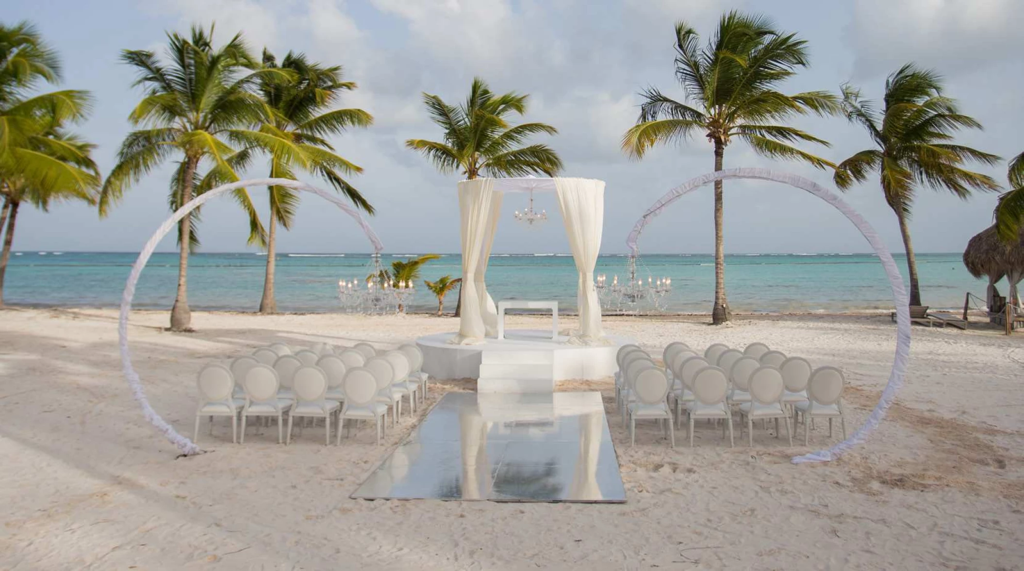 Ceremony decor on the juanillo beach at Secrets Cap Cana Resort and Spa