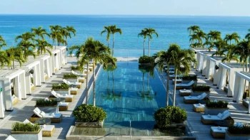 Secrets Impression Moxche Resort Infinity pool overview.