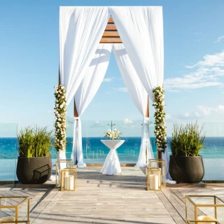 Sky Wedding Gazebo venue at Secrets Moxché Resort.