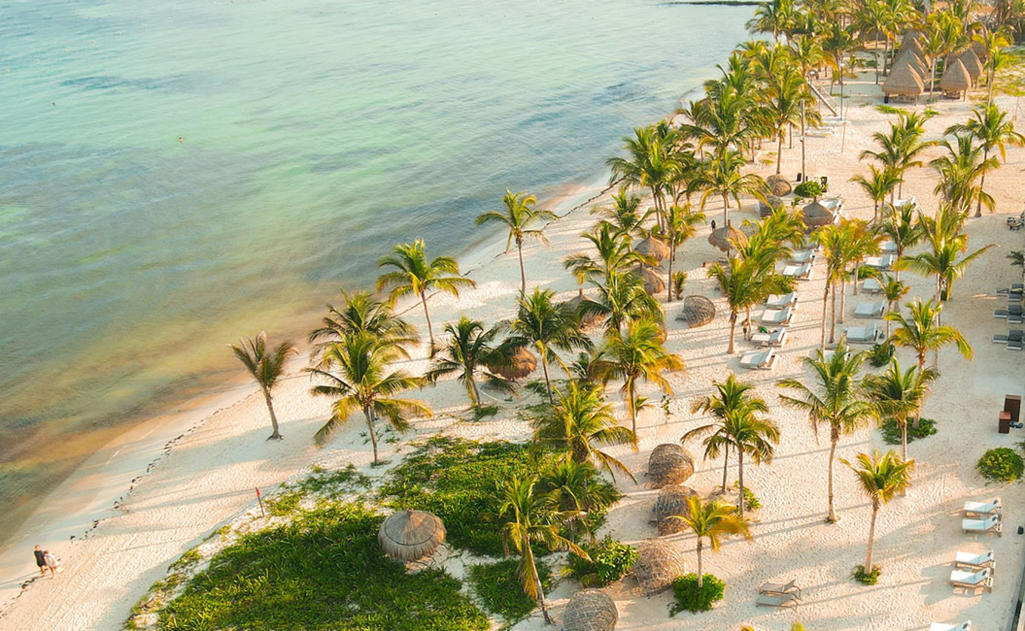 Secrets Moxche beach aerial overview.