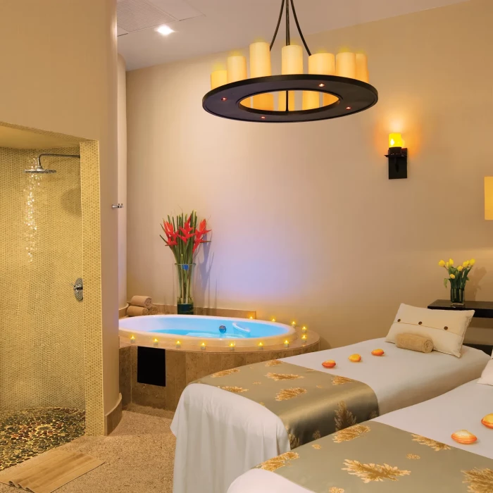 Secrets Maroma spa shower and massage chairs