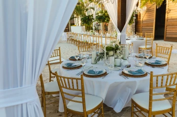 Dinner reception on the beach at Secrets Moxche