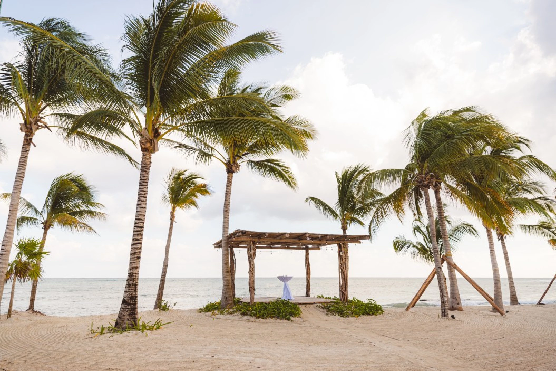 Beach wedding venue at Secrets Moxche resort.