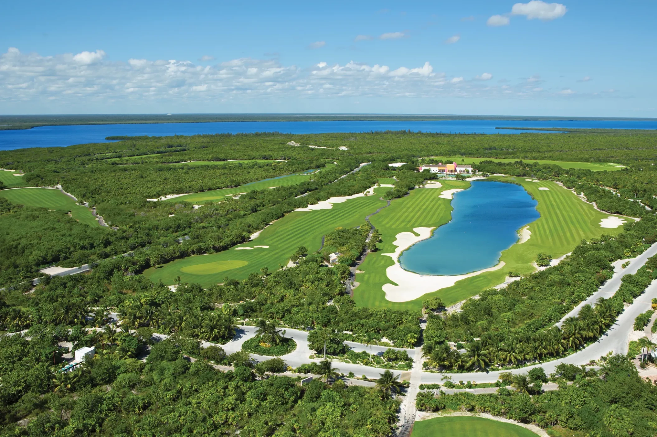 Secrets Playa Mujeres Golf & Spa Resort panaromic view of the golf course