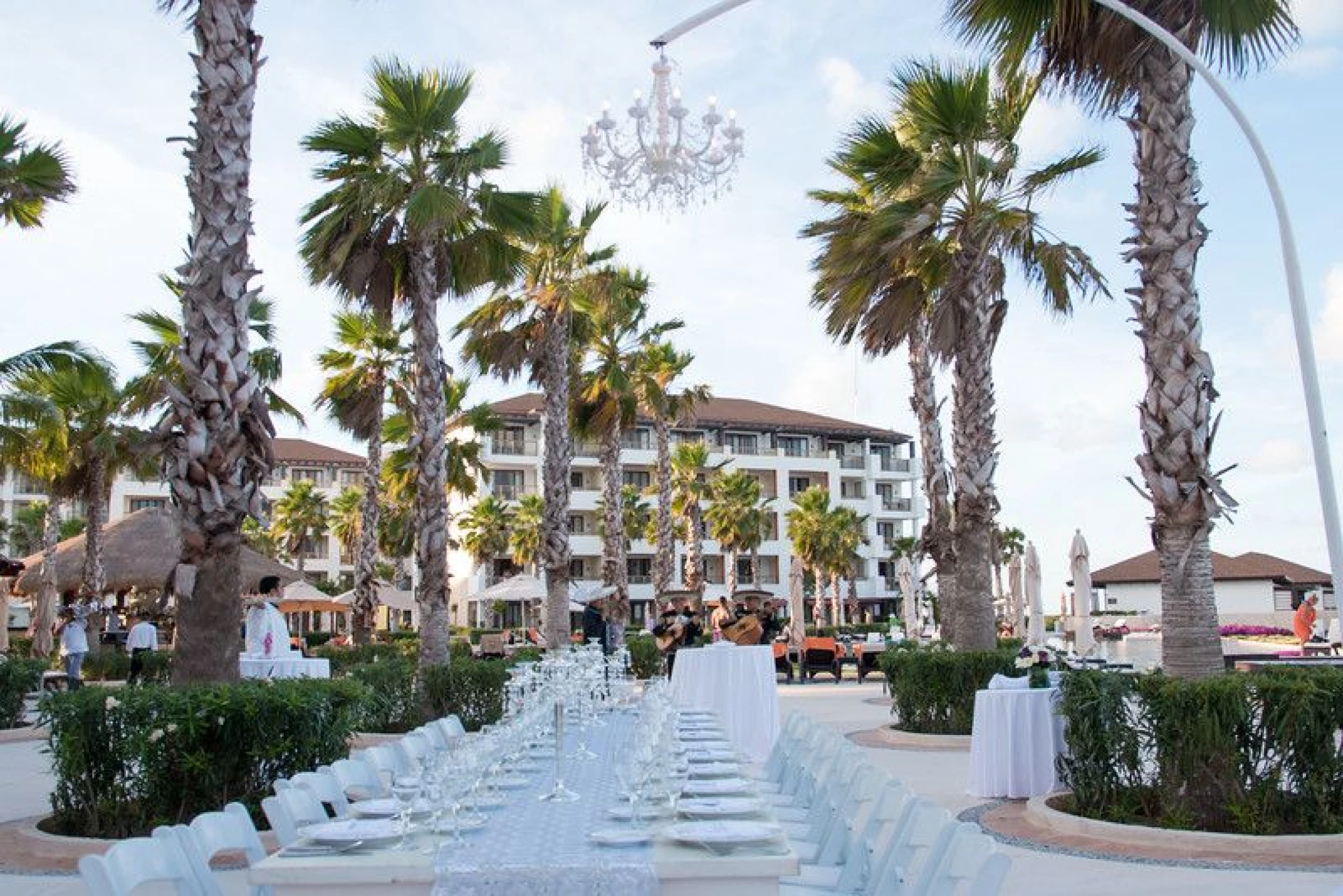 Secrets Playa Mujeres Golf & Spa Resort Wedding set up at the main pool