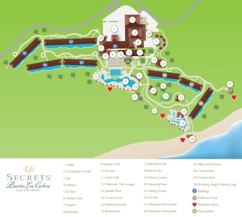 Resort map of Secrets Puerto Los Cabos Golf & Spa Resort