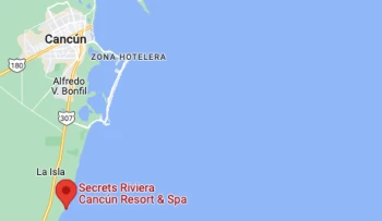 Google maps of Secrets Riviera Cancun Resort and Spa