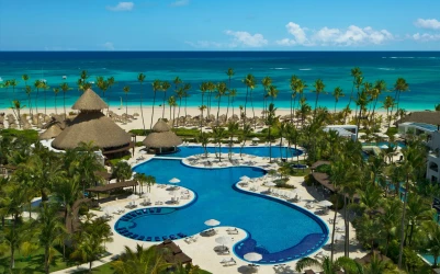 Aerial view of the pool at Secrets Royal Beach Punta Cana