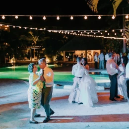 Dinner reception on the pool area at Secrets Royal Beach Punta Cana