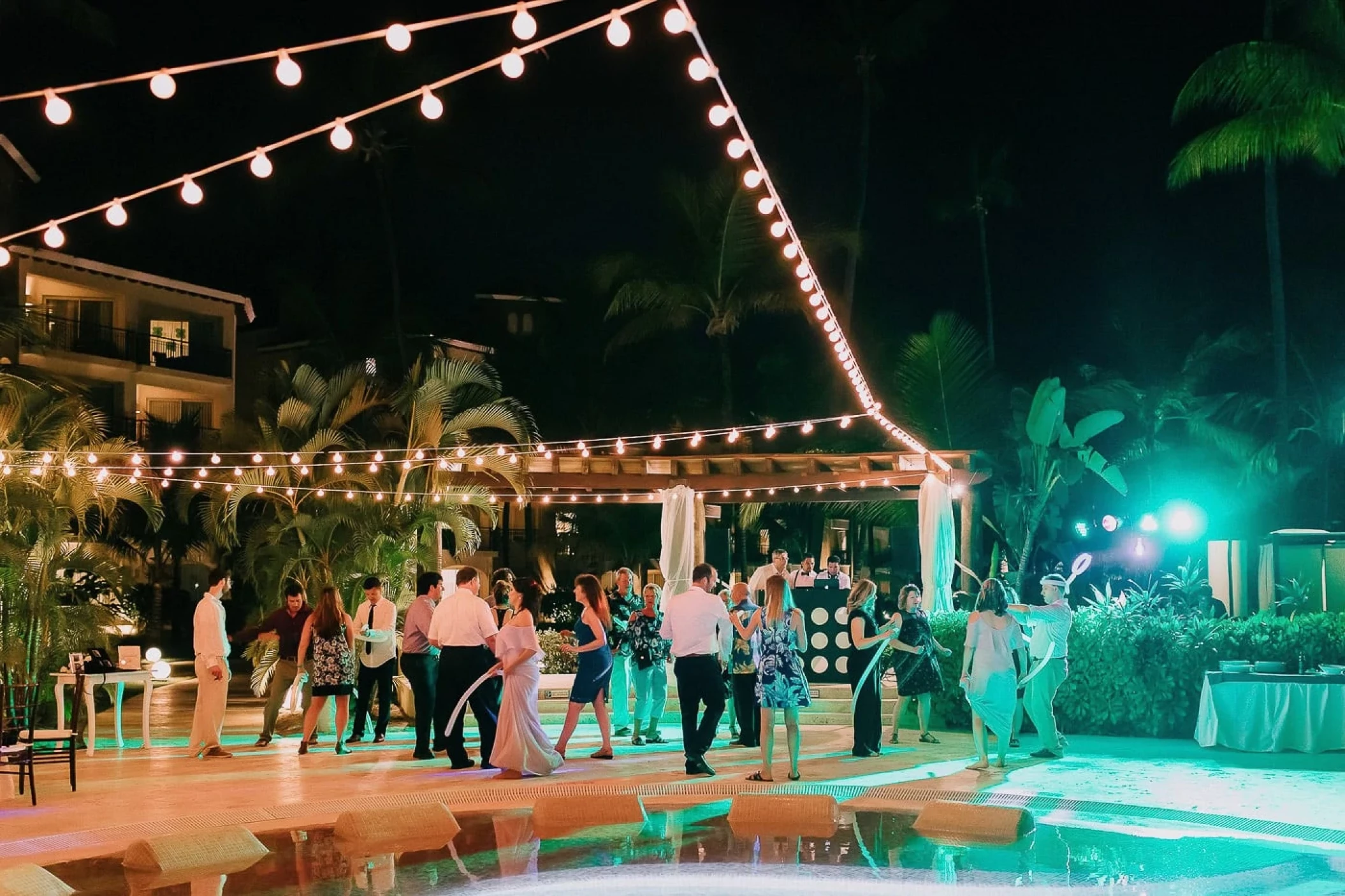 Dinner reception on the pool area at Secrets Royal Beach Punta Cana