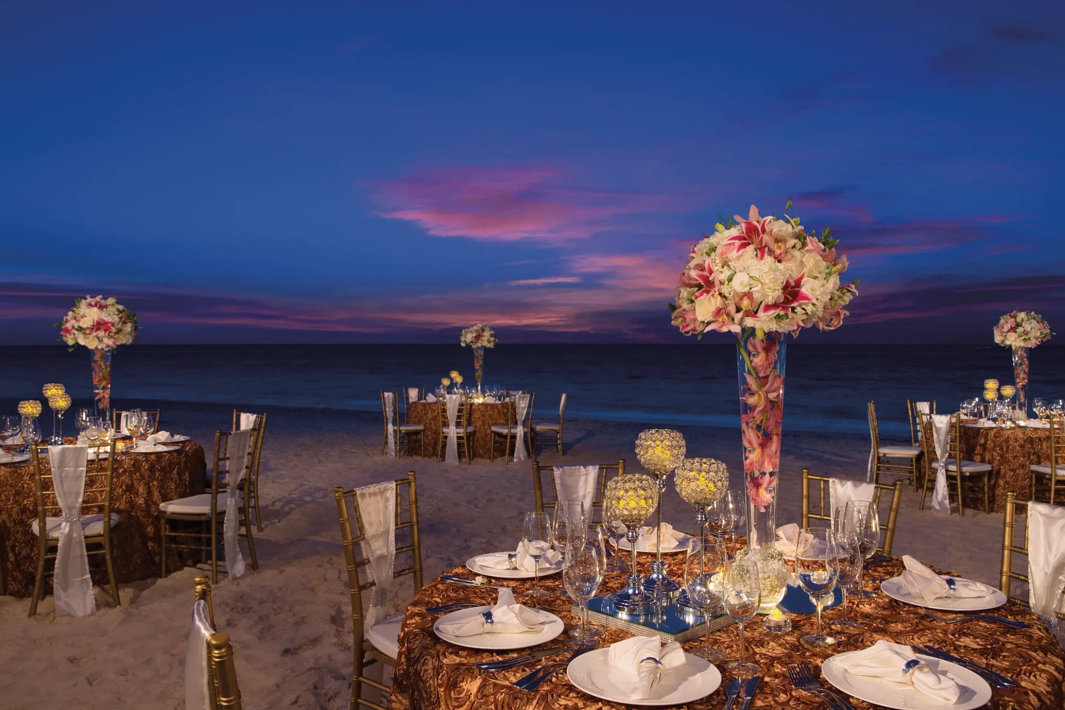 Dinner reception in the beach reception at Secrets Royal Beach Punta Cana